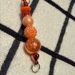 Chic Orange Beaded Key Holder